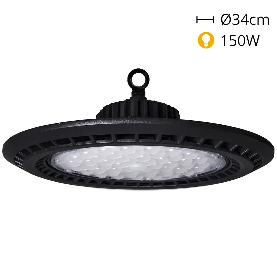 Campânula SUPERVISION IP65 1x150W LED 15000lm 6400K 90° Alt.17xD.34cm preto 1