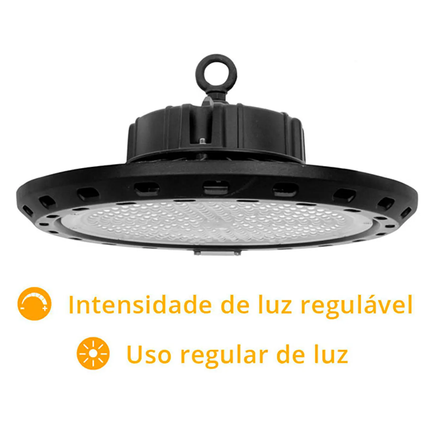 Campânula SUPERVISION luz regulável IP65 1x150W LED 15000lm 6400K 90° Alt.15xD.34cm preto 2
