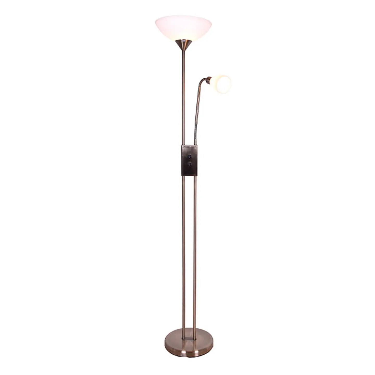 Candeeiro de pé MILANO com braço de leitura 1xE27+1xE14 Alt.178xD.30cm oxidado 2