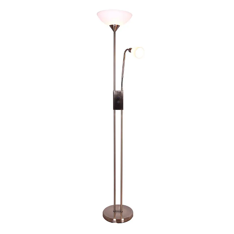 Candeeiro de pé MILANO com braço de leitura 1xE27+1xE14 Alt.178xD.30cm oxidado 2