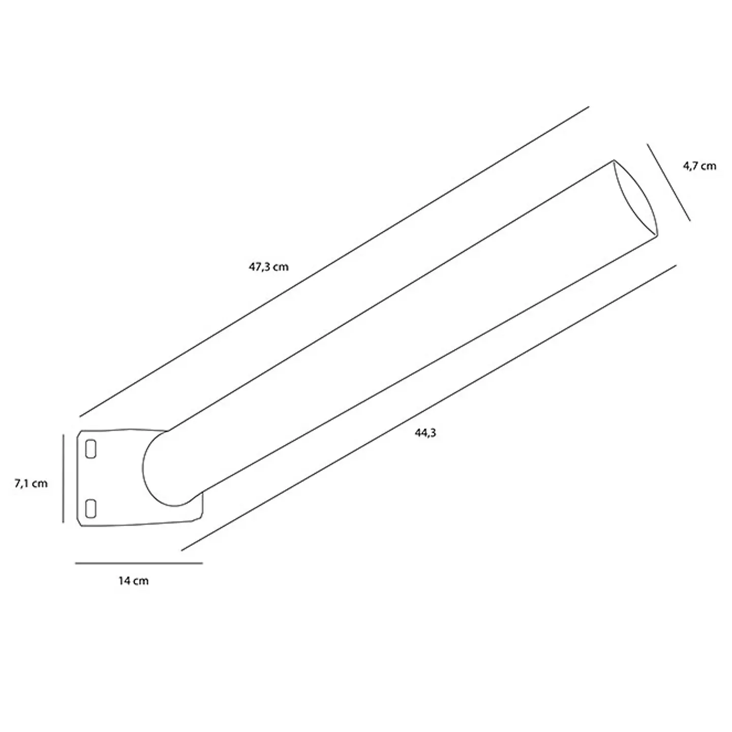 Braço para aplique de rua 50xD.5cm branco 2