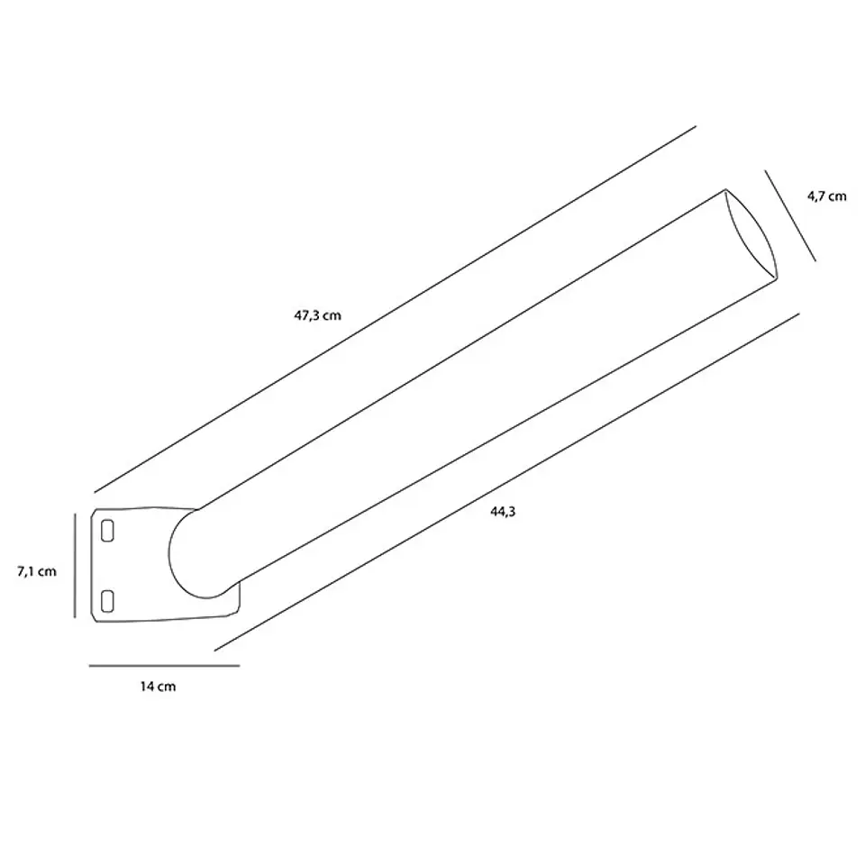 Braço para aplique de rua 50xD.5cm branco 2