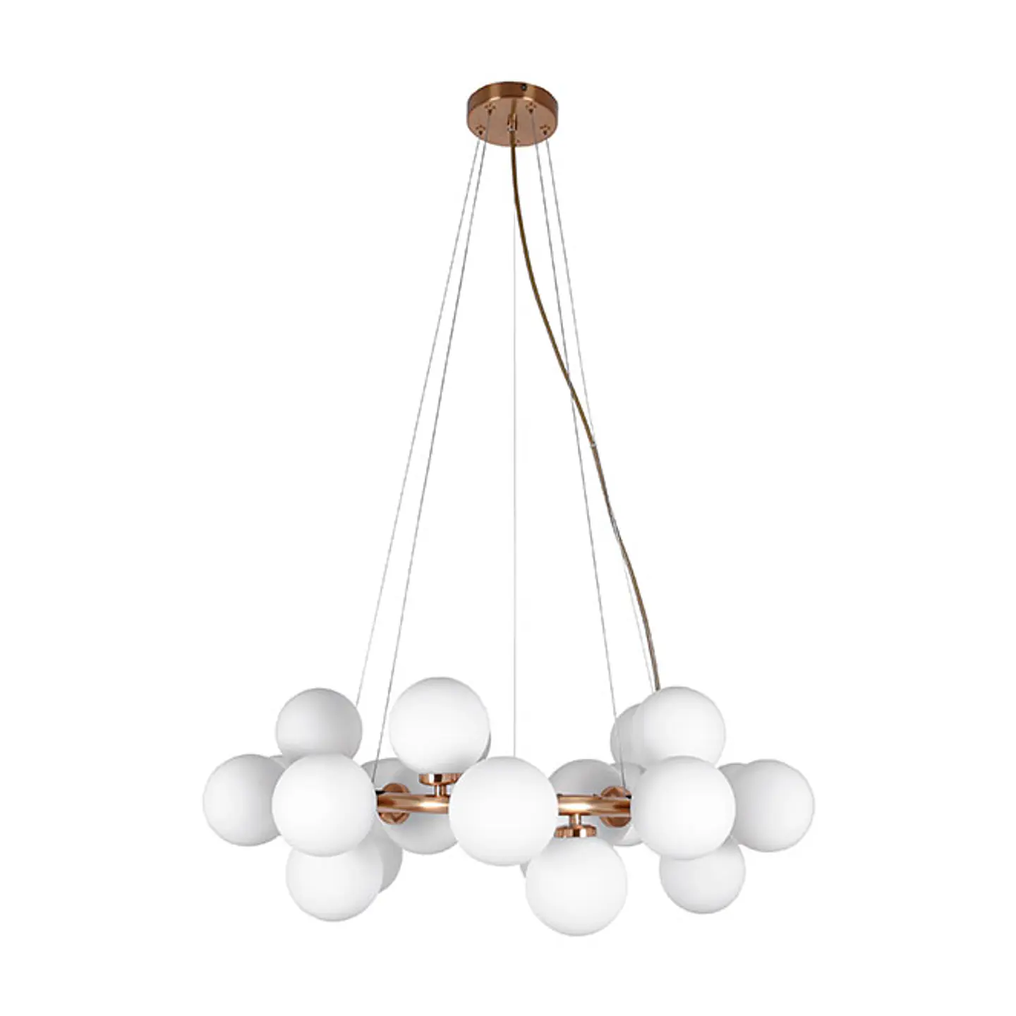 Candeeiro de tecto ANAMAR 25xG9 Alt.Reg.xD.68cm dourado/branco 1
