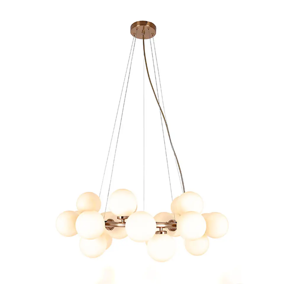 Candeeiro de tecto ANAMAR 25xG9 Alt.Reg.xD.68cm dourado/branco 2