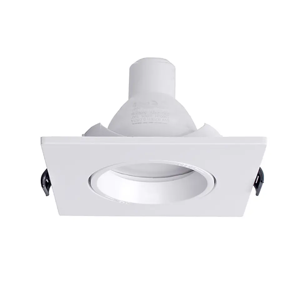 Aro de encastrar INTECA PC quadrado C.9xL.9xAlt.2,5cm policarbonato (PC) branco 2