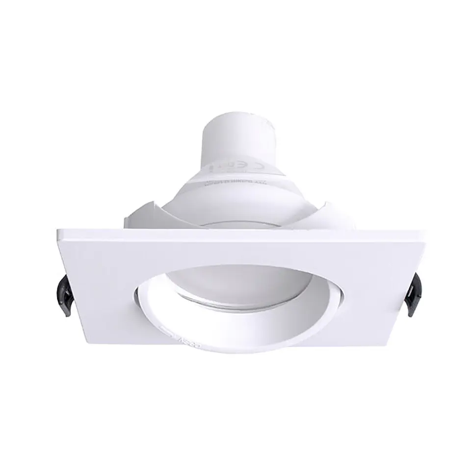 Aro de encastrar INTECA PC quadrado C.9xL.9xAlt.2,5cm policarbonato (PC) branco 3