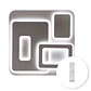 Plafond WONDERFUL 85W LED quadrado 6800lm 3000-6000K 50x50xAlt.5cm branco - Thumbnail 3