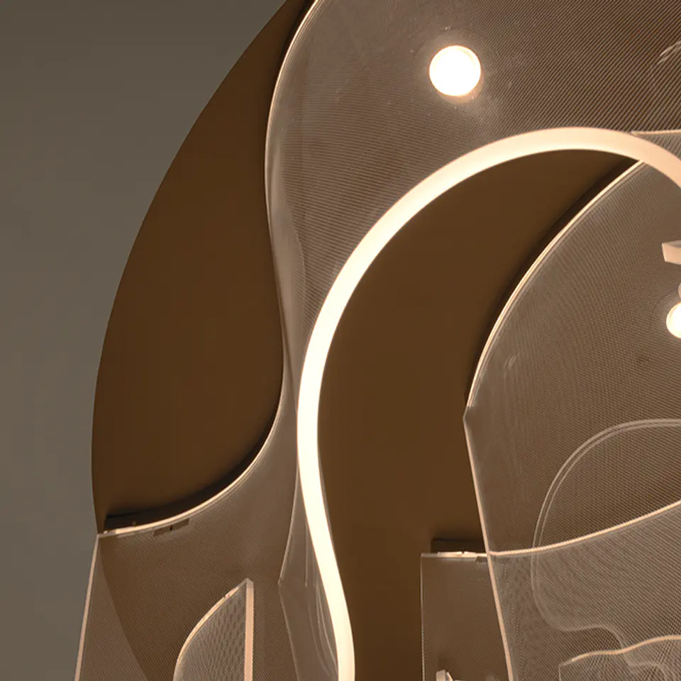 Plafond CLAIRE CCT LED 150W 6750lm 2700K/4000K/6000K D.150cm Dourado 3