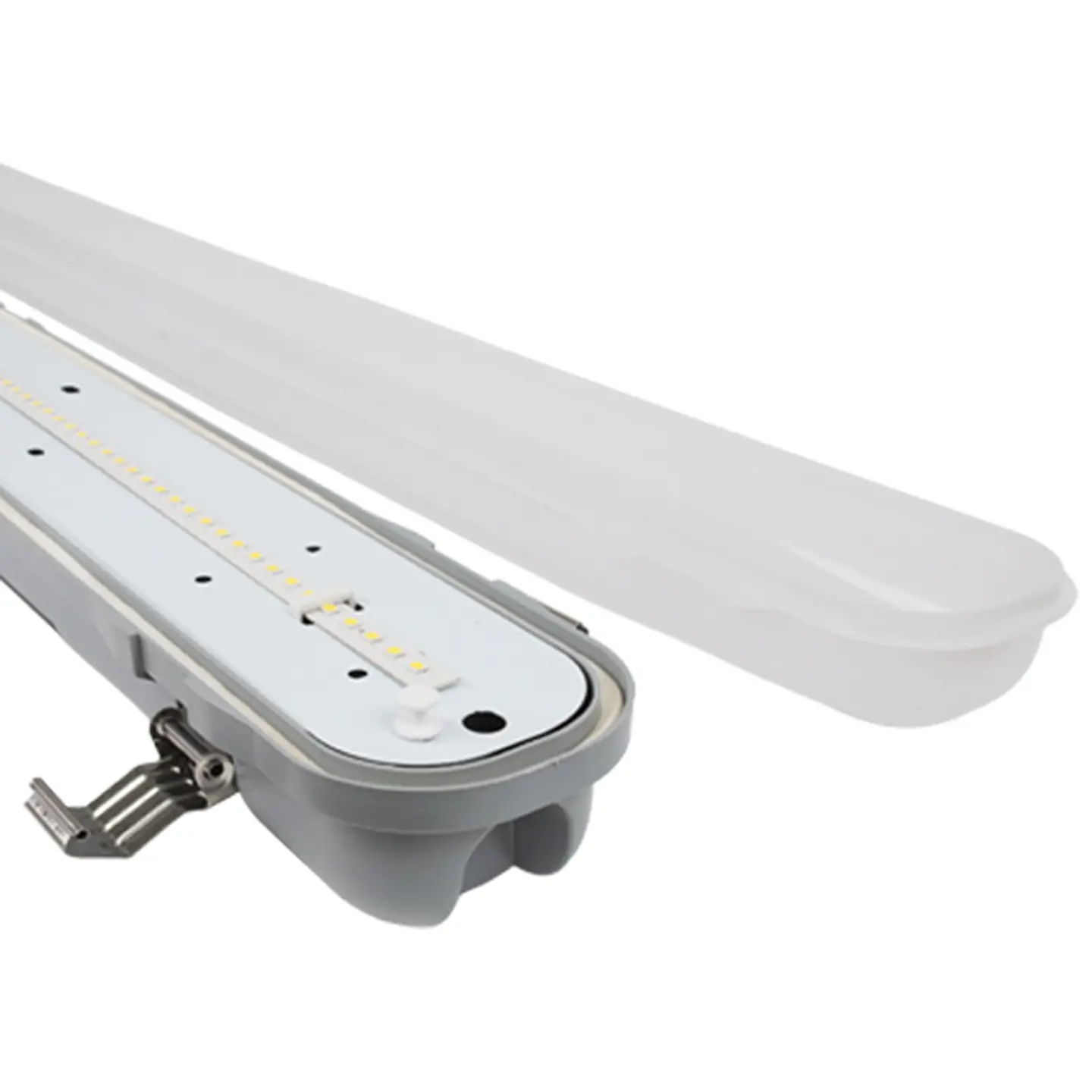 Armadura estanque LINESTA X2 D 120cm IP65 36W LED 3850lm 4000K C.120xL.7,4xAlt.7,5cm cinzento 2