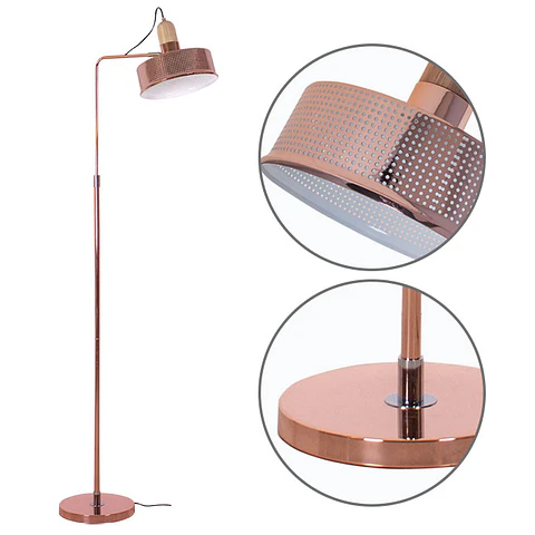 Candeeiro de pé ANUSCA 1xE27 C.25xL.53xAlt.160cm cor cobre