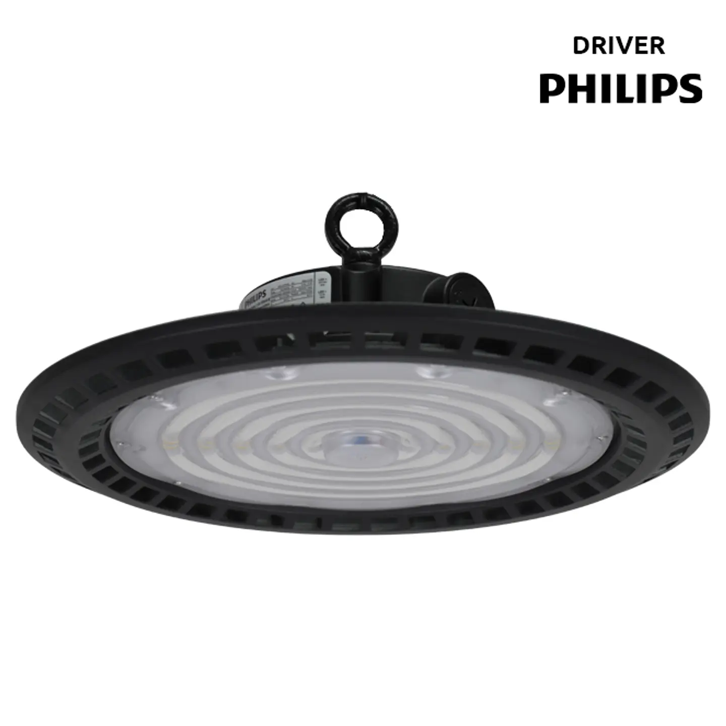 Campânula MEGAVISION IP65 150W/120W/90W LED 150lm/W 6500K 90° Alt.11xD.36cm preto 1