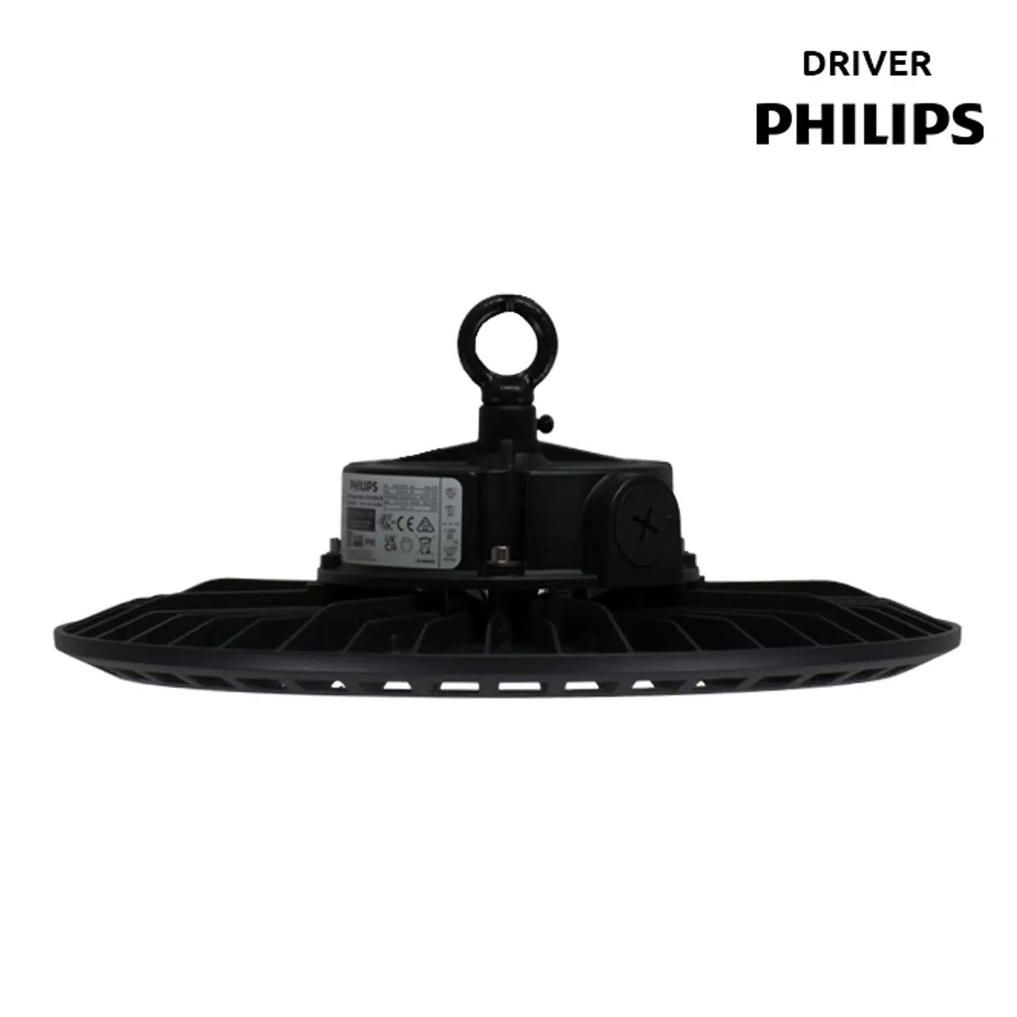 Campânula MEGAVISION IP65 150W/120W/90W LED 150lm/W 6500K 90° Alt.11xD.36cm preto 2