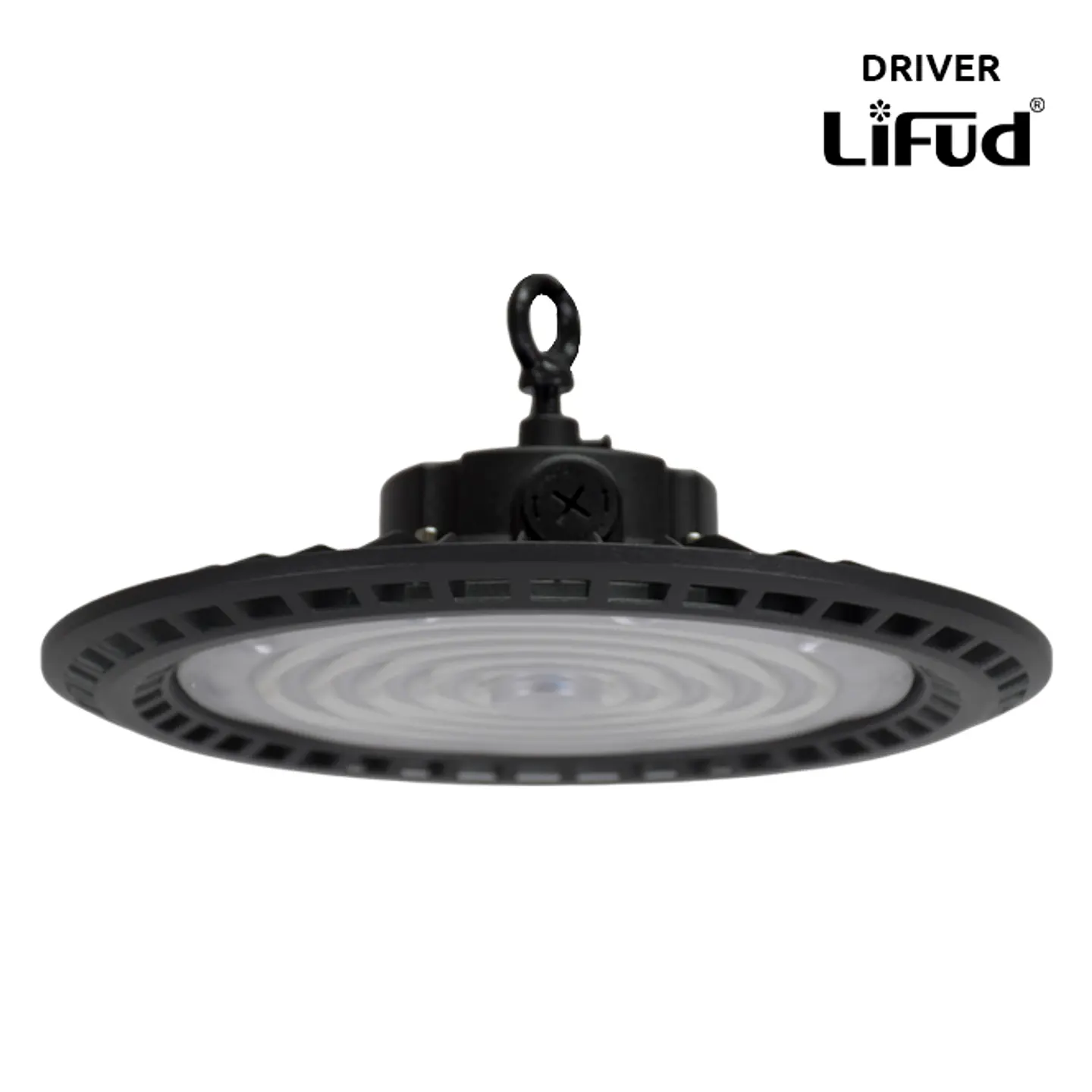 Campânula MEGAVISION IP65 150W/120W/90W LED 150lm/W 6500K 90° Alt.11xD.36cm preto 1