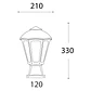 Pilar GIAMPY 1xE27 IP55 C.21xL.21xAlt.33cm resina - Thumbnail 3