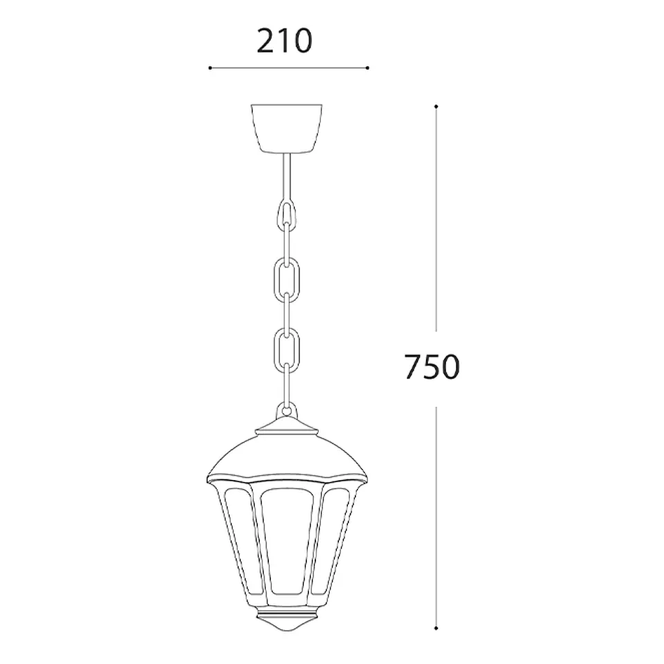 Suspensão GIAMPY 1xE27 IP55 C.21xL.21xAlt.75cm resina 3
