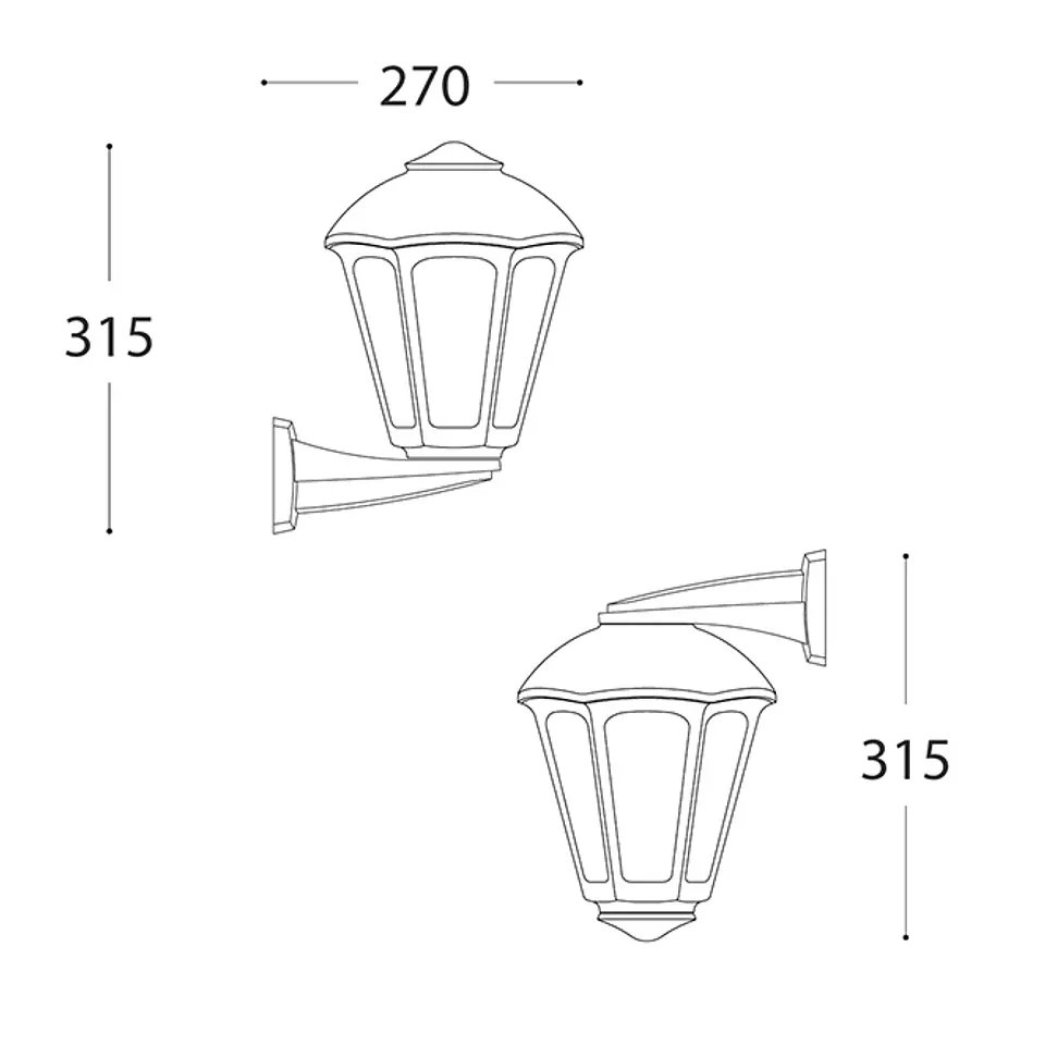Aplique GIAMPY 1xE27 IP55 C.21xL.27xAlt.31,5cm resina 3