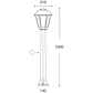 Pilar GIAMPY 1xE27 IP55 C.21xL.21xAlt.99,5cm resina - Thumbnail 3