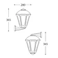 Aplique SANDRO 1xE27 IP55 C.24xL.28xAlt.36,5cm resina - Thumbnail 3