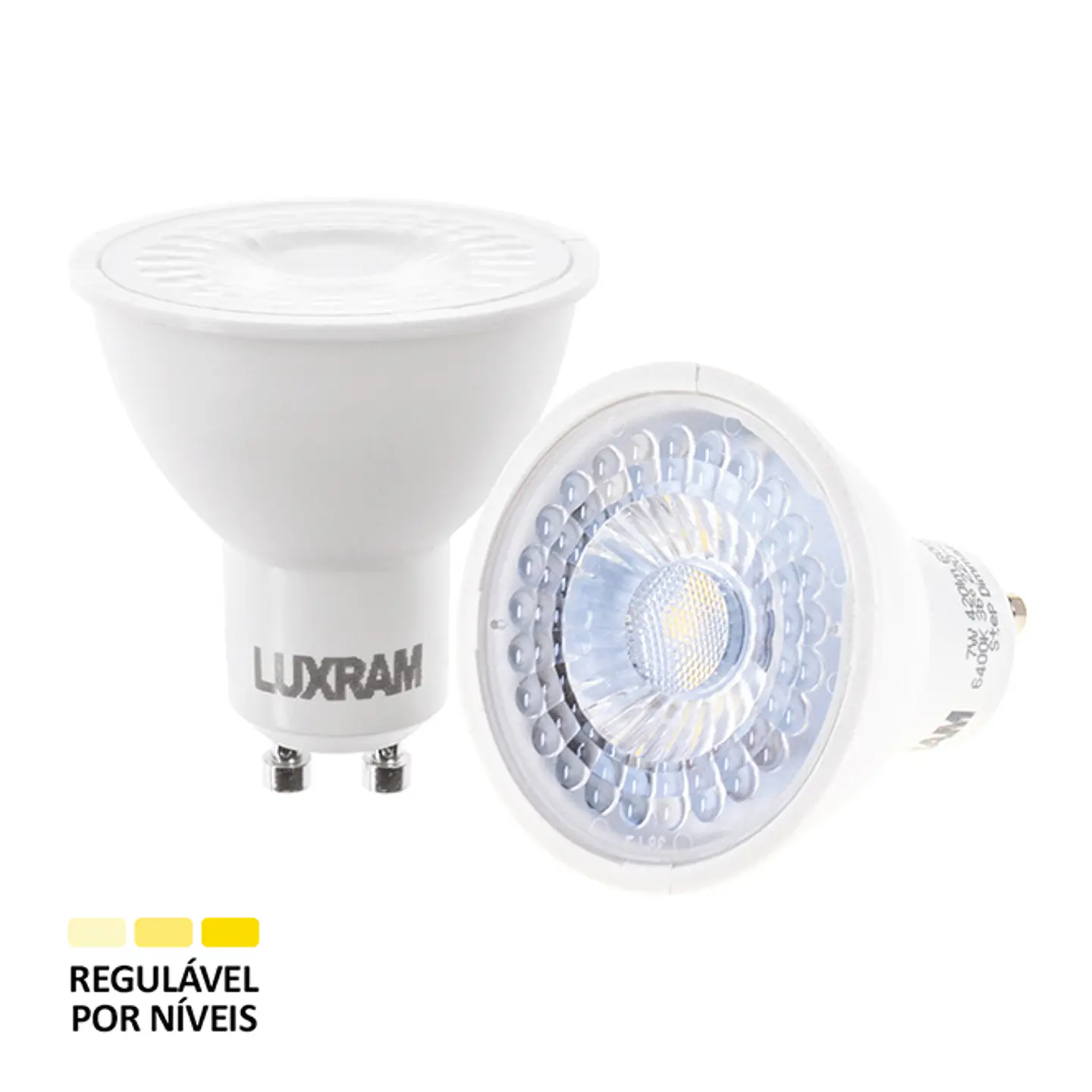 Lâmpada GU10 TRUEVISION LED Regulável p/níveis 7W 3000K 600cd 36° Branca 1
