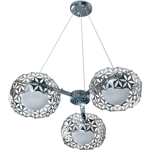 Candeeiro de tecto FLORAL 3xG9 Alt.Reg.xD.62cm cromado