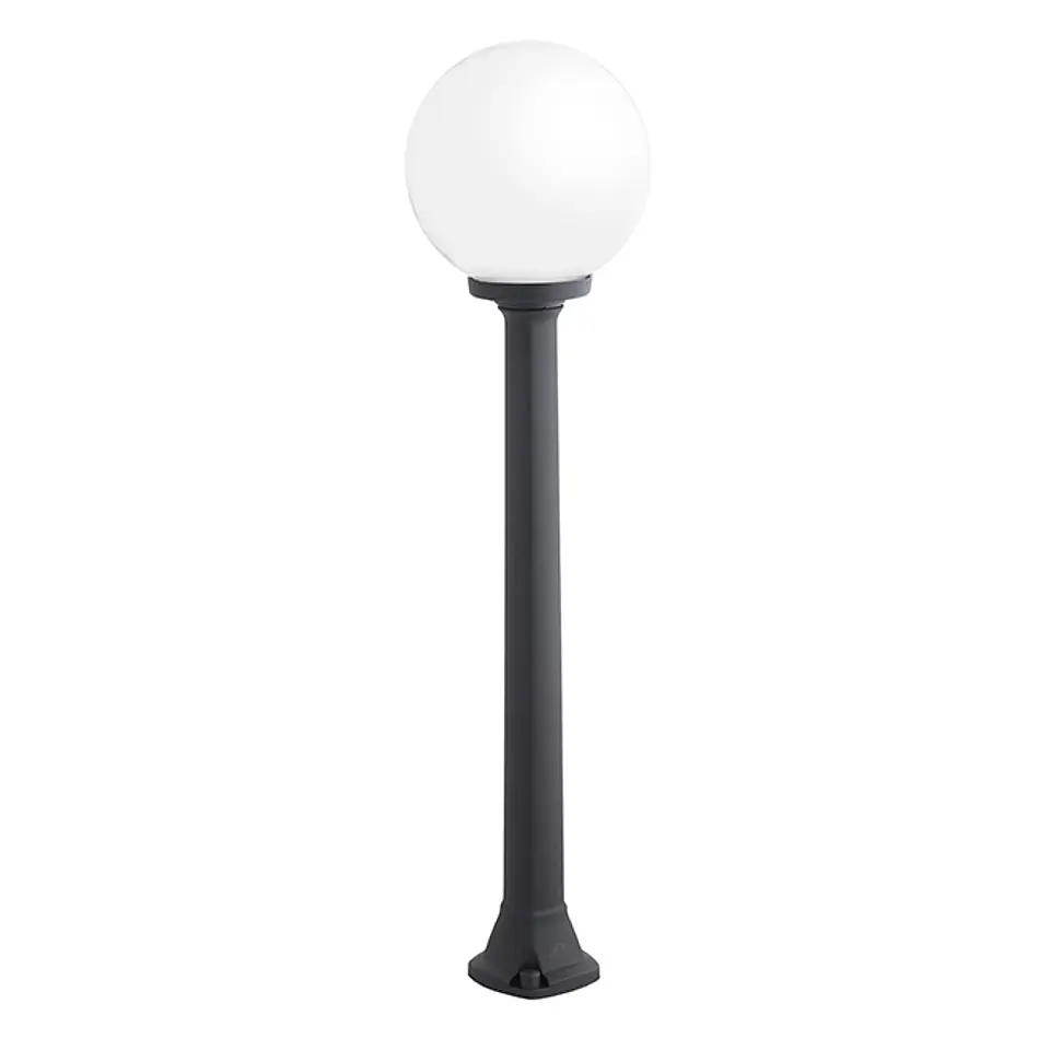 Pilar GLOBE 1xE27 8,5W botão CCT (3cores) IP55 Alt.100xD.25cm resina preta 1
