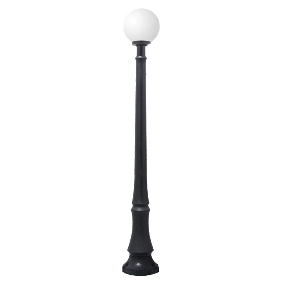 Pilar GLOBE 1xE27 8,5W botão CCT (3cores) IP55 Alt.174xD.25cm resina preta 1