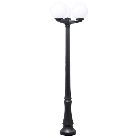 Pilar GLOBE 3xE27 8,5W botão CCT (3cores) IP55 Alt.198xD.59cm resina preta