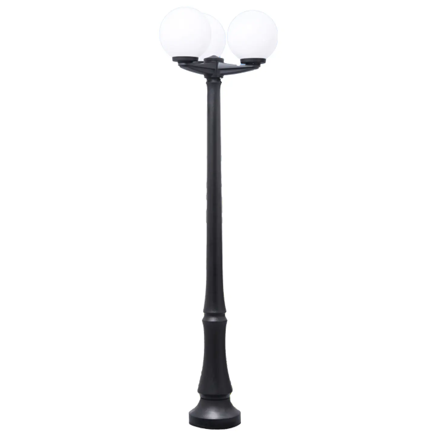 Pilar GLOBE 3xE27 8,5W botão CCT (3cores) IP55 Alt.198xD.59cm resina preta 1