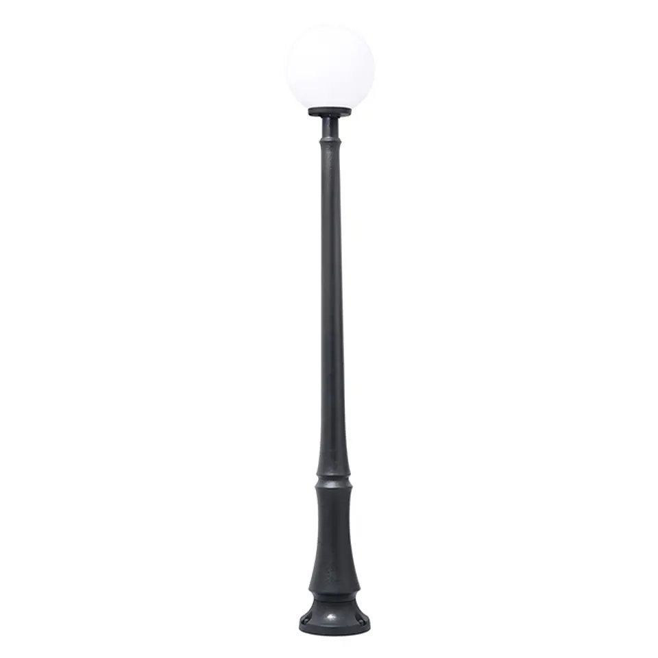 Pilar GLOBE 1xE27 11W botão CCT (3cores) IP55 Alt.203xD.30cm resina preta 1