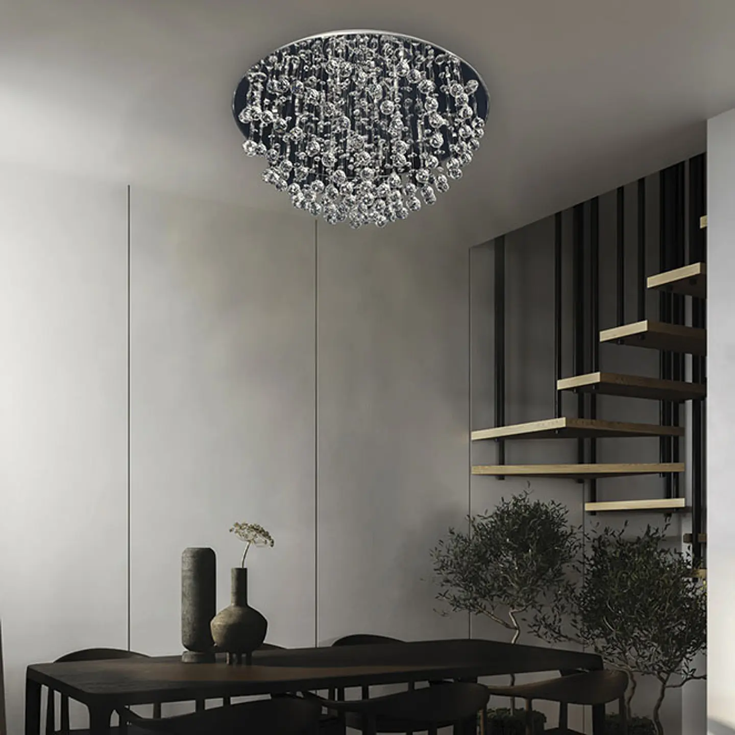 Plafond HERMINIA 24xG4 12V Alt.30xD.65cm cromado 2