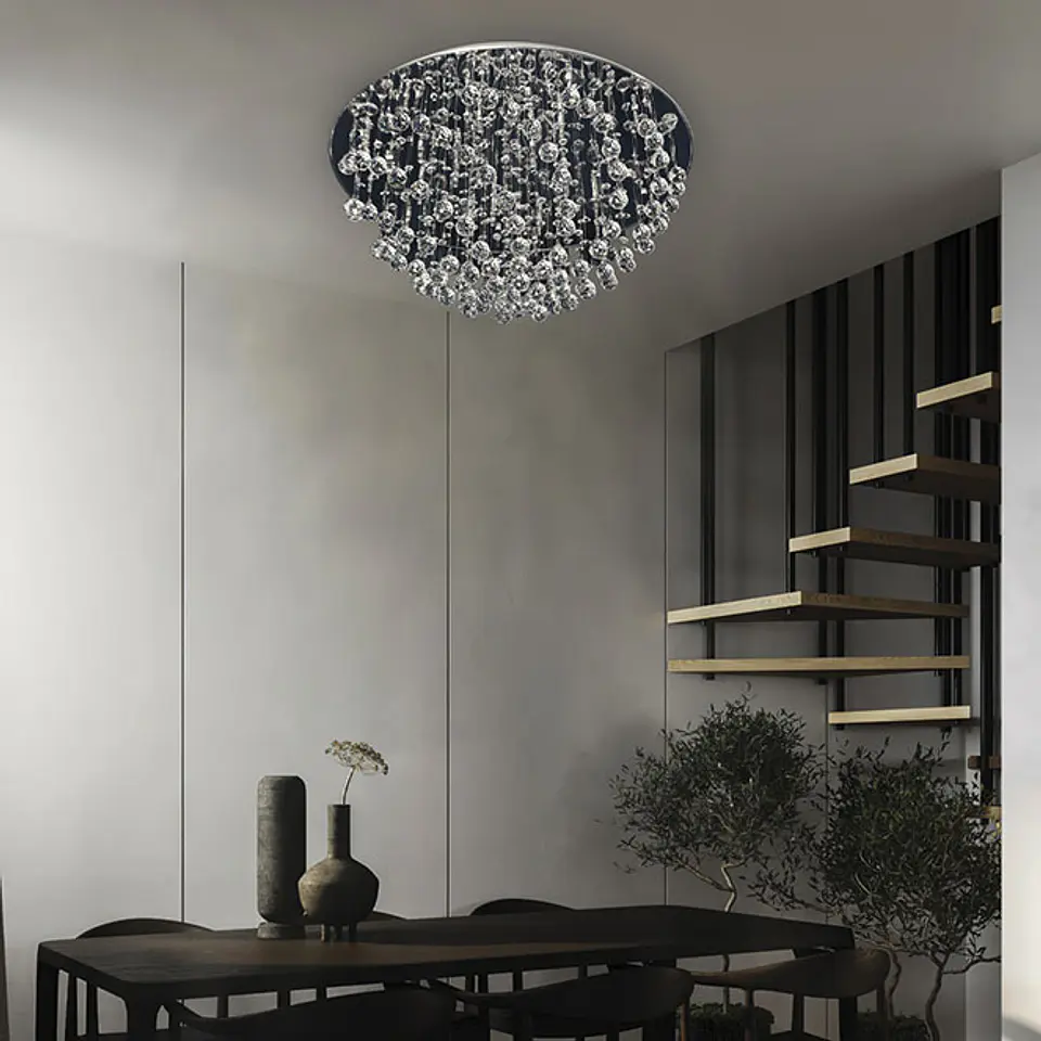 Plafond HERMINIA 24xG4 12V Alt.30xD.65cm cromado 2