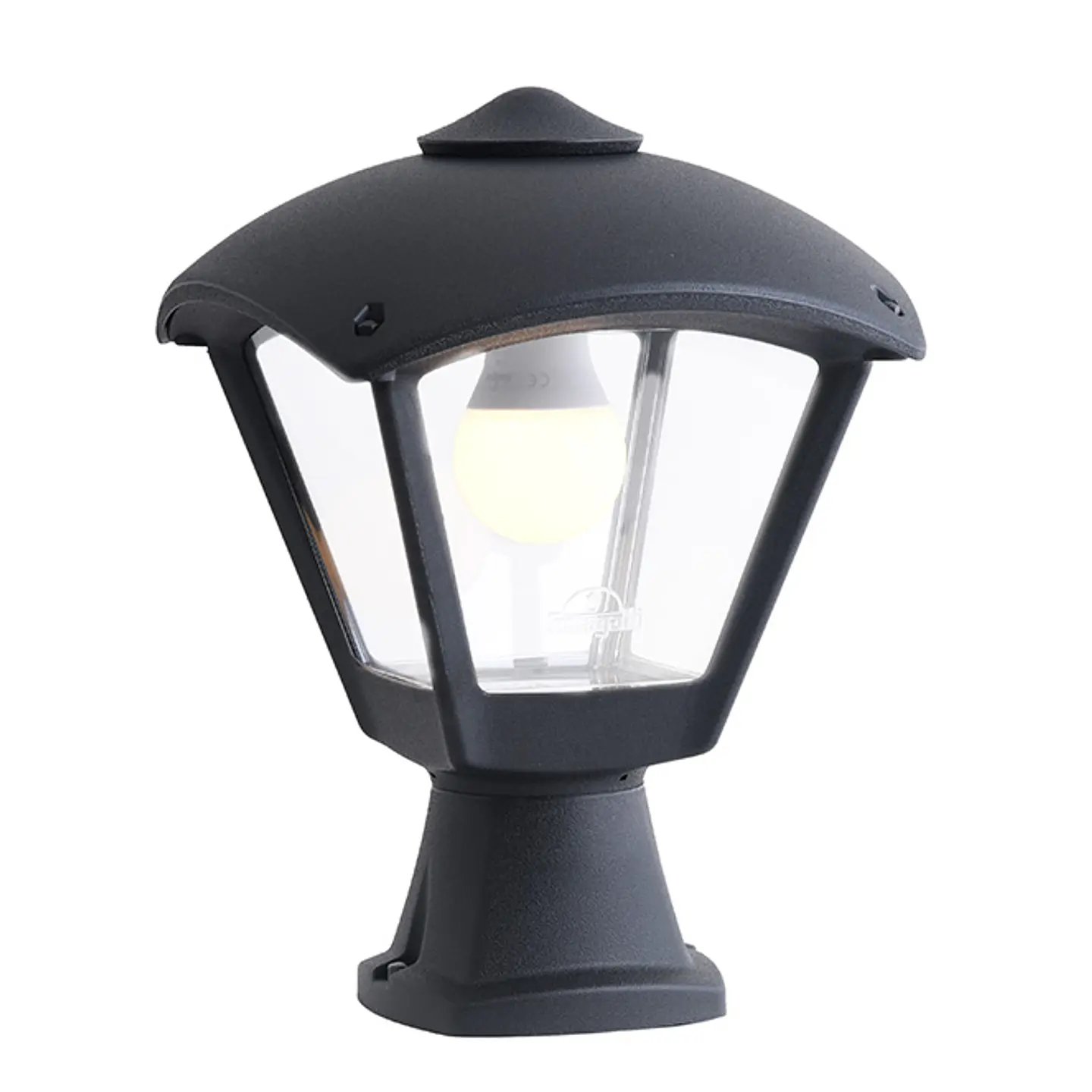 Pilar DARIO 1xE27 IP55 C.24xL.24xAlt.35cm resina preta 1