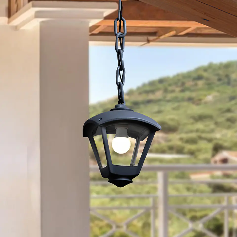 Suspensão DARIO 1xE27 IP55 C.24xL.24xAlt.73cm resina 2