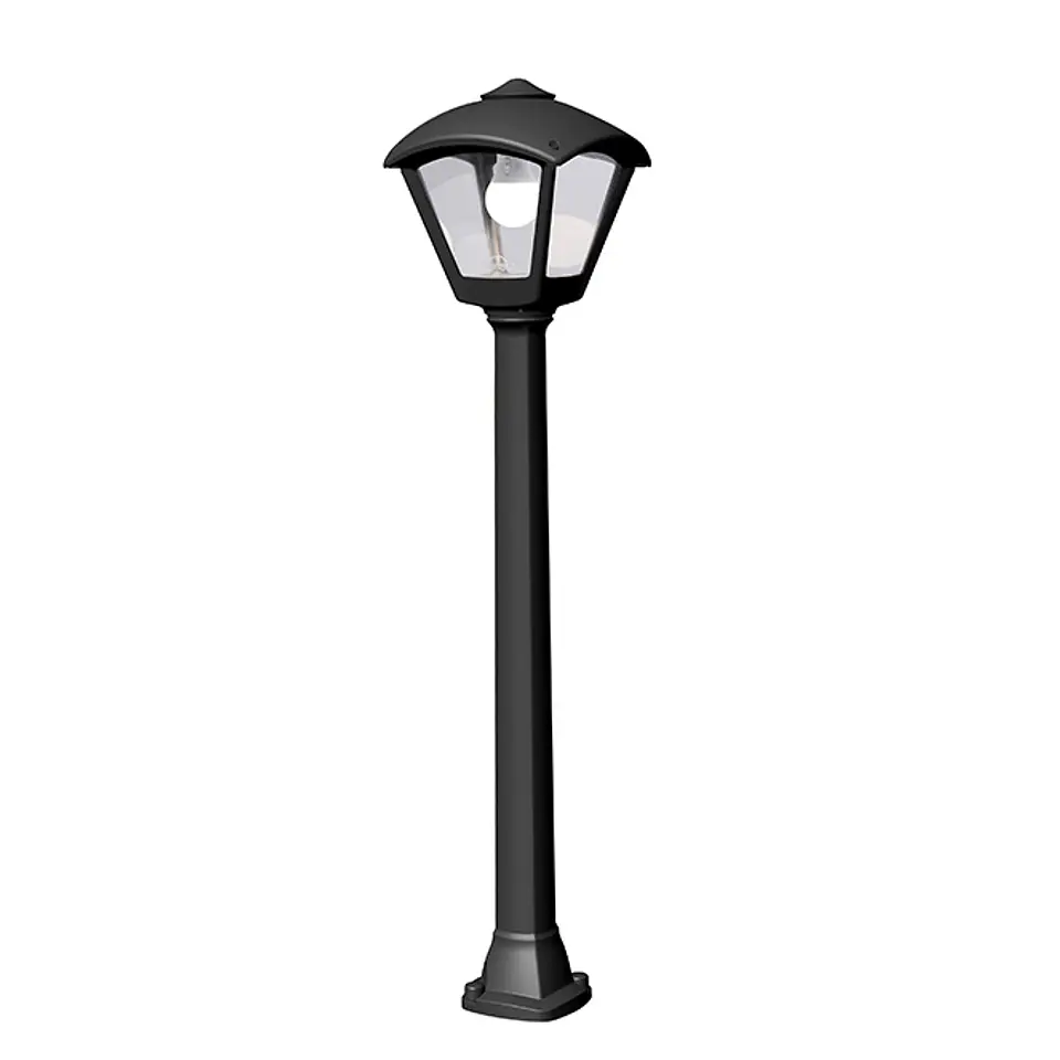 Pilar DARIO 1xE27 8,5W botão CCT (3cores) IP55 C.24xL.24xAlt.97,5cm resina 1