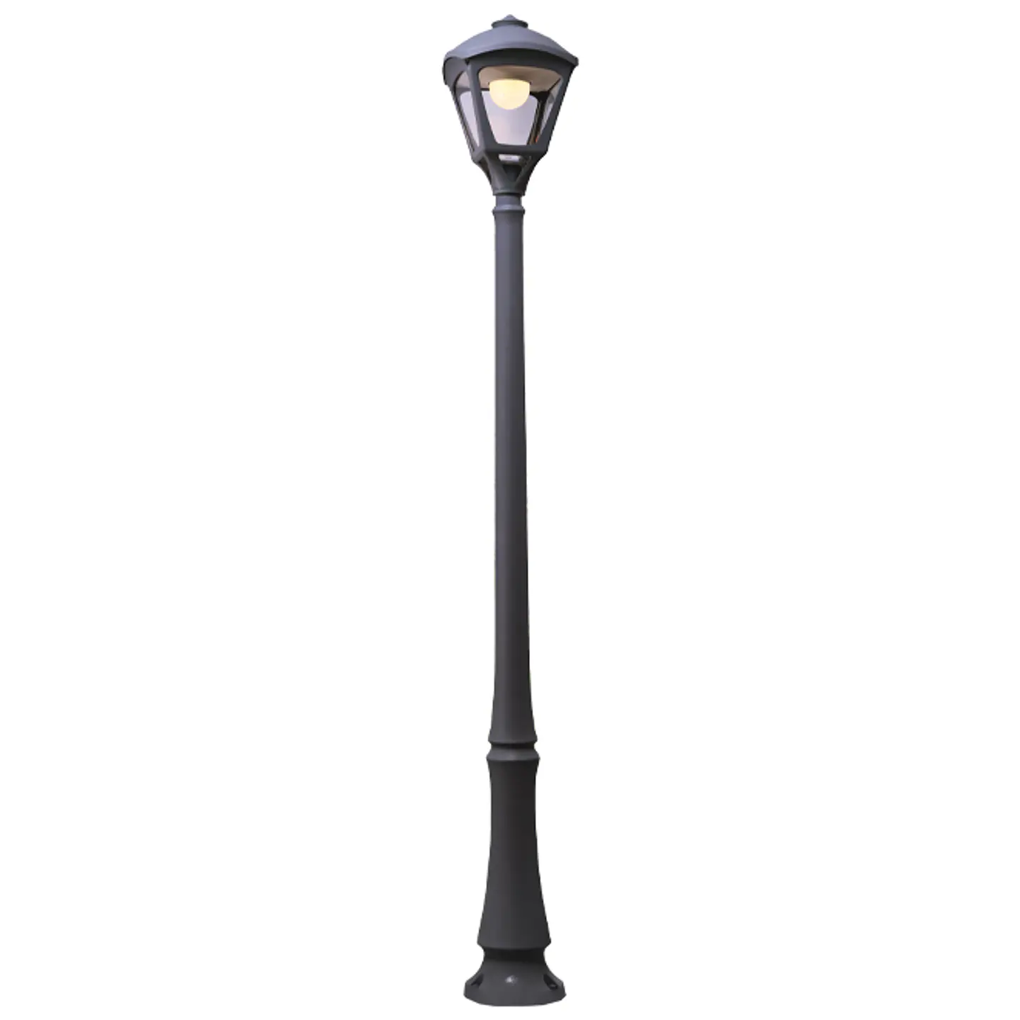 Pilar SERGIO 1xE27 30W botão CCT (2cores) IP55 C.33xL.33xAlt.237cm resina preta 1