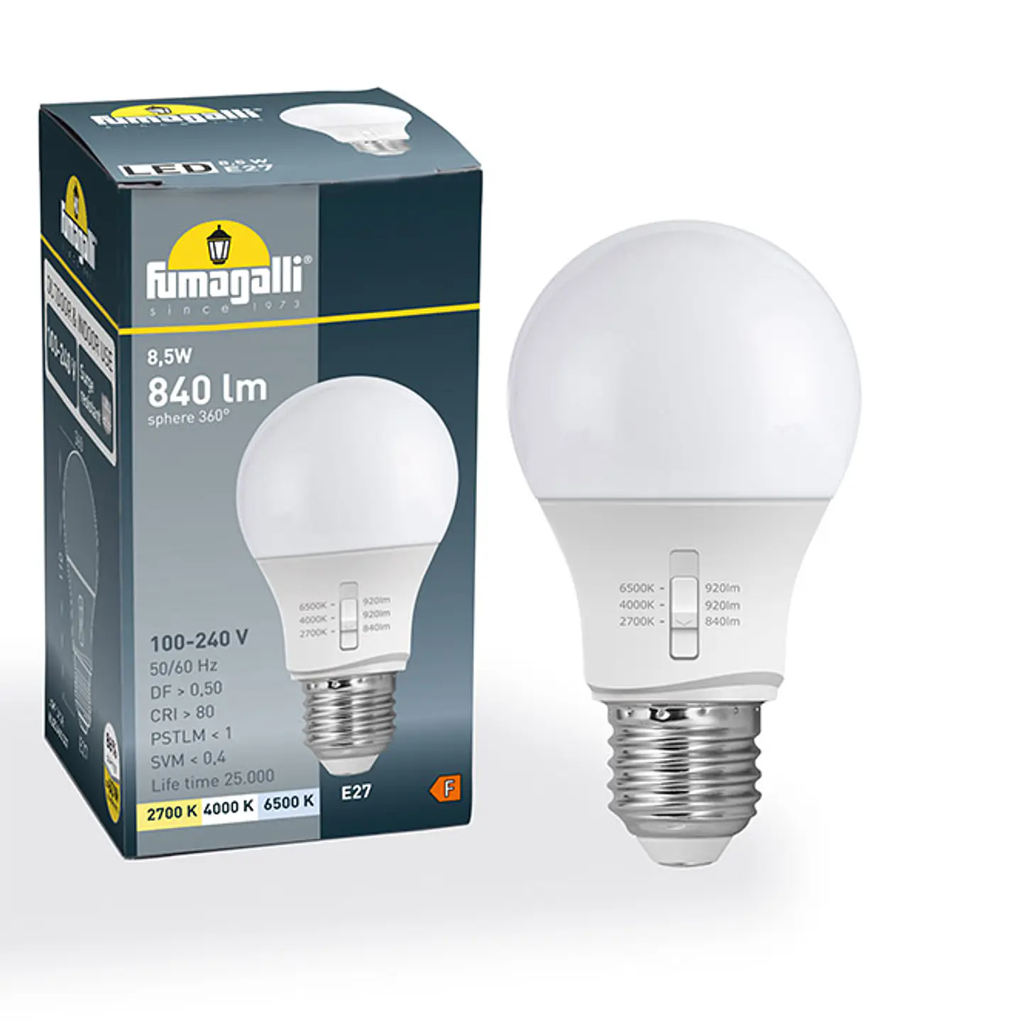 Lâmpada E27 (grosso) GLS LED-CCT 8.5W CCT (2700/4000/6500K) 1