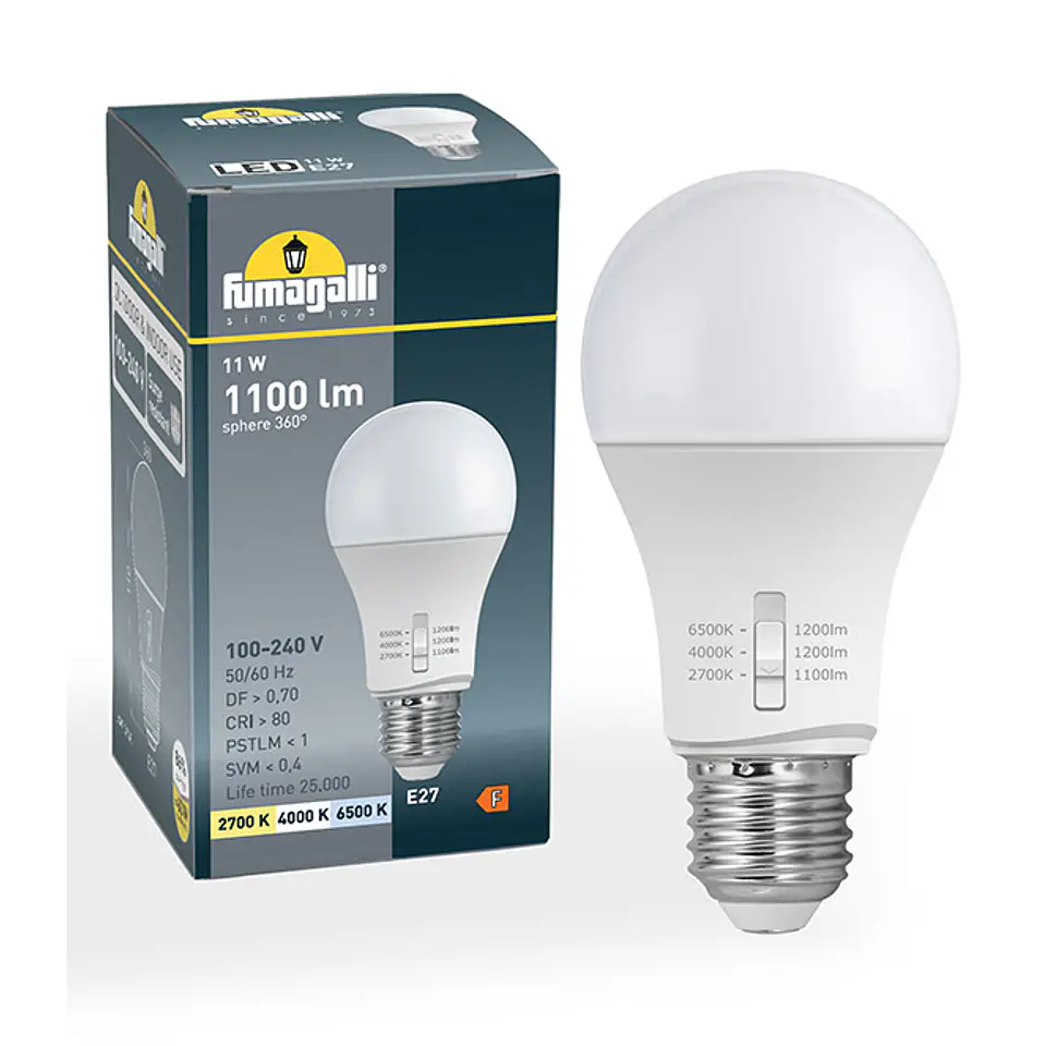 Lâmpada E27 (grosso) GLS LED-CCT 11W CCT (2700/4000/6500K) 1