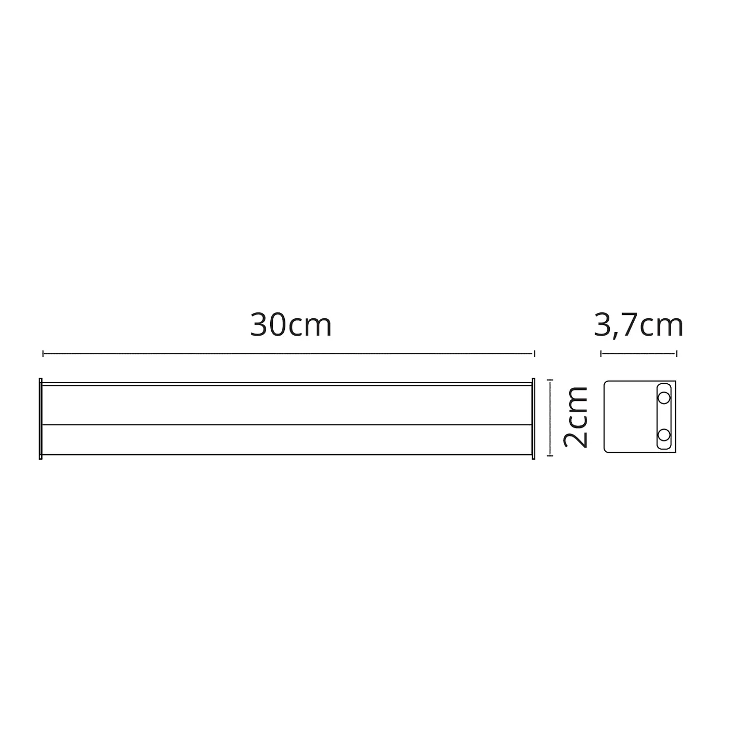 Régua AXINITE 1x5W LED 450lm 4000K C.30,7xL.2xAlt.3,7cm branco 3