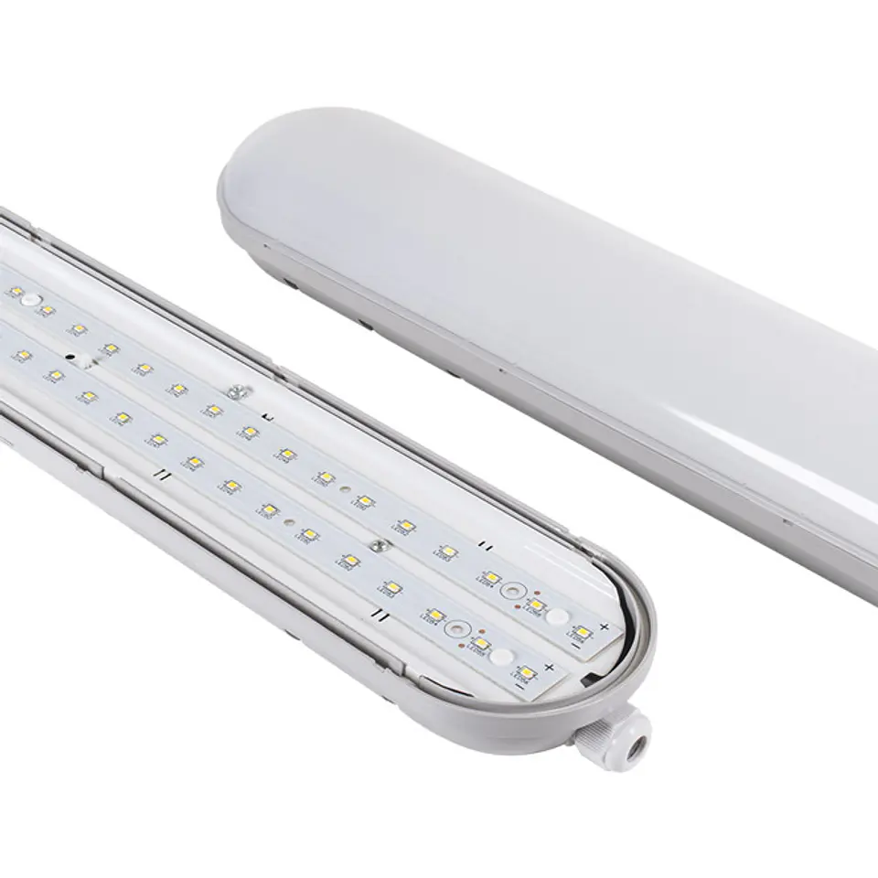 Armadura estanque LINESTRA X2 150cm IP65 1x56W LED 6000lm 6400K 130° C.150xL.9,2xAlt.6cm cinzento 1