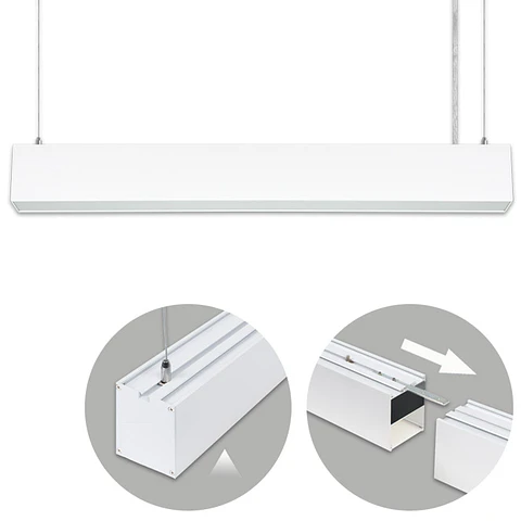 Barra suspensa LINEX B2 60cm 1x20W LED 1600lm 6400K 110° C.60,3xL.5,8xAlt.Reg.cm branco