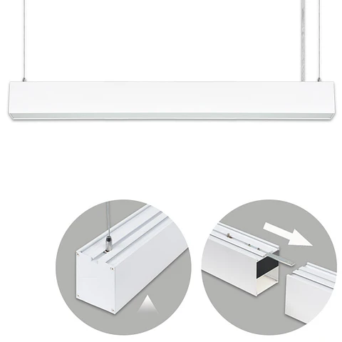 Barra suspensa LINEX B2 120cm 1x40W LED 3200lm 3000K 110° C.119,8xL.5,8xAlt.Reg.cm branco