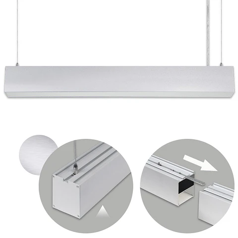 Barra suspensa LINEX B2 60cm 1x20W LED 1600lm 4000K 110° C.60,3xL.5,8xAlt.Reg.cm alumínio