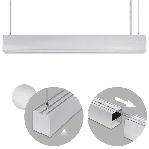 Barra suspensa LINEX B2 120cm 1x40W LED 3200lm 3000K 110° C.119,8xL.5,8xAlt.Reg.cm alumínio