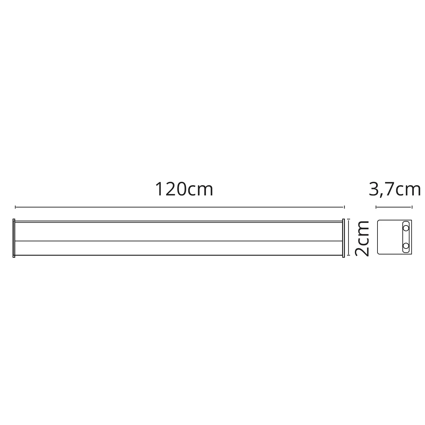 Régua AXINITE 120cm 1x16W LED 1440lm 6400K C.120xL.2xAlt.3,7cm branco 3