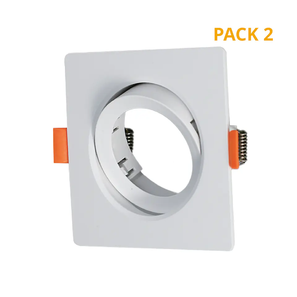 Aro de encastrar ONIRO ABS quadrado C.9xL.9xAlt.3,5cm em ABS branco 1