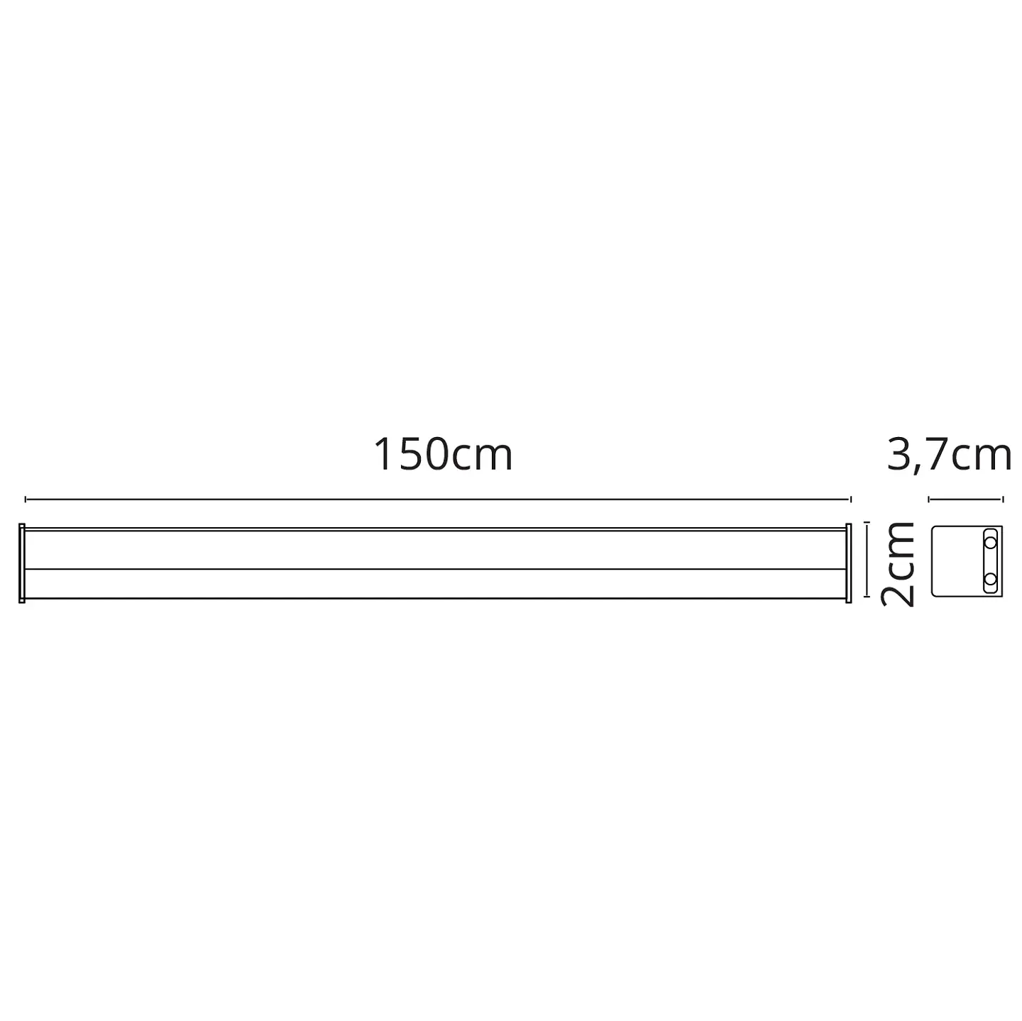 Régua AXINITE 150cm 1x20W LED 1800lm 4000K C.149,7xL.2xAlt.3,7cm branco 3