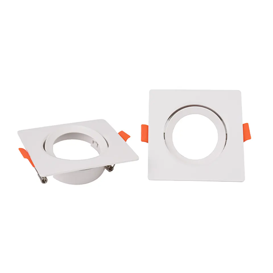 Aro de encastrar ONIRO ABS quadrado C.9xL.9xAlt.3,5cm em ABS branco 3