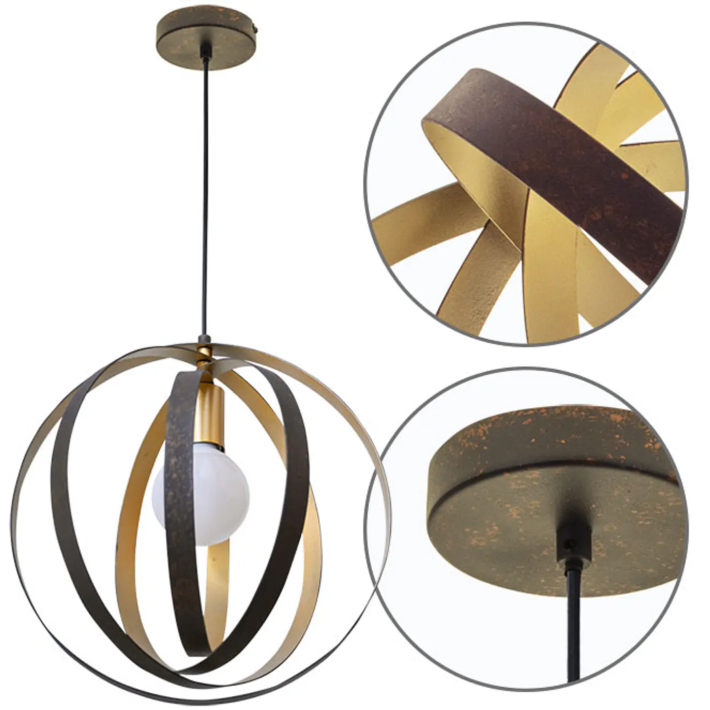 Suspensão ISA 1xE27 A.Reg.xD.36cm dourado 1