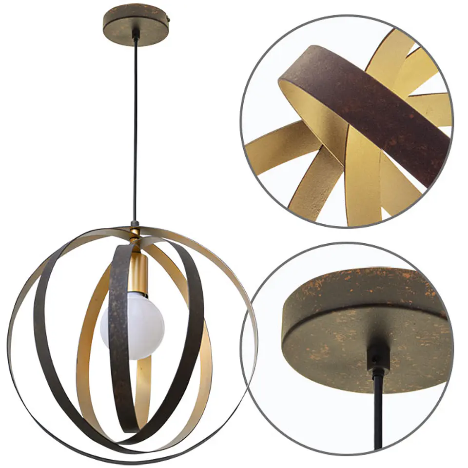 Suspensão ISA 1xE27 A.Reg.xD.36cm dourado 1
