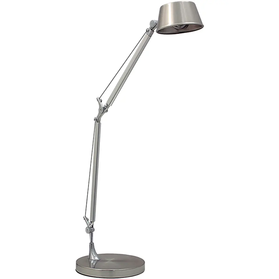 Candeeiro de mesa CONCEPT articulado 1xE14 C.21xL.39xAlt.Reg.cm cinzento/cromado 1
